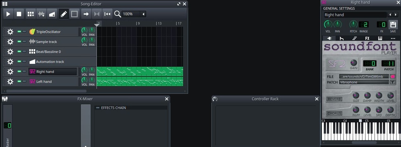 Actual LMMS right-hand patch set to Vibraphone