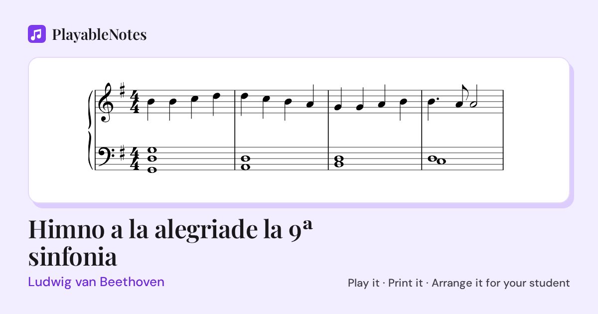 The first bars of Himno a la alegriade la 9ª sinfonia by Ludwig van Beethoven, engraved.