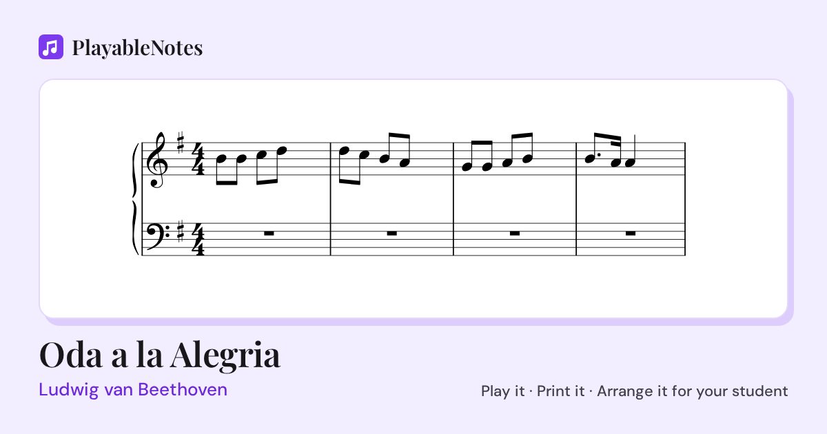 The first bars of Oda a la Alegria by Ludwig van Beethoven, engraved.