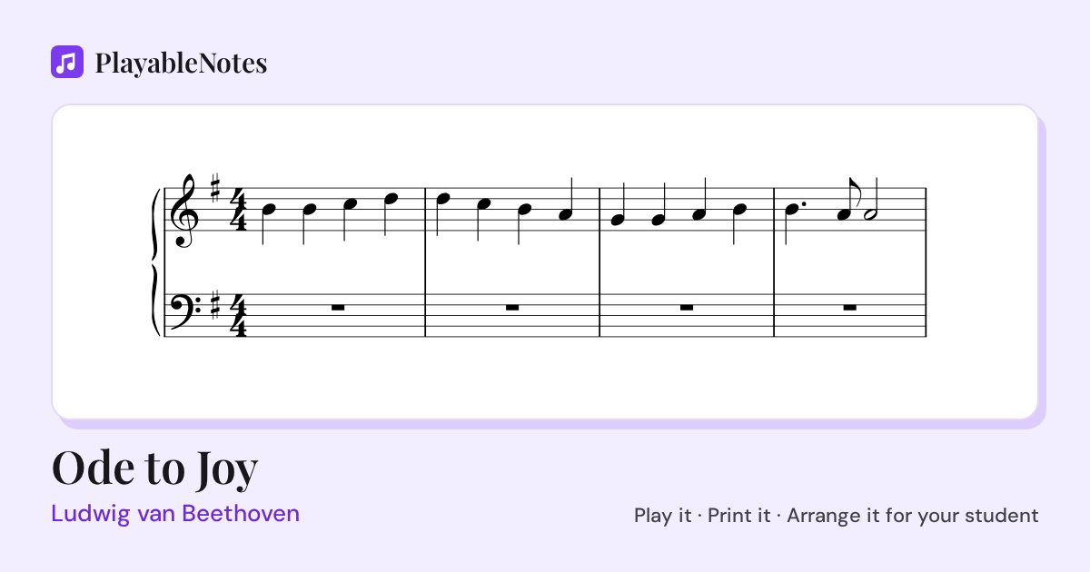The first bars of Ode to Joy by Ludwig van Beethoven, engraved.
